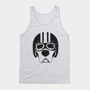 Labrador Retriever Dog in Motorcycle Helmet & Goggles Tank Top